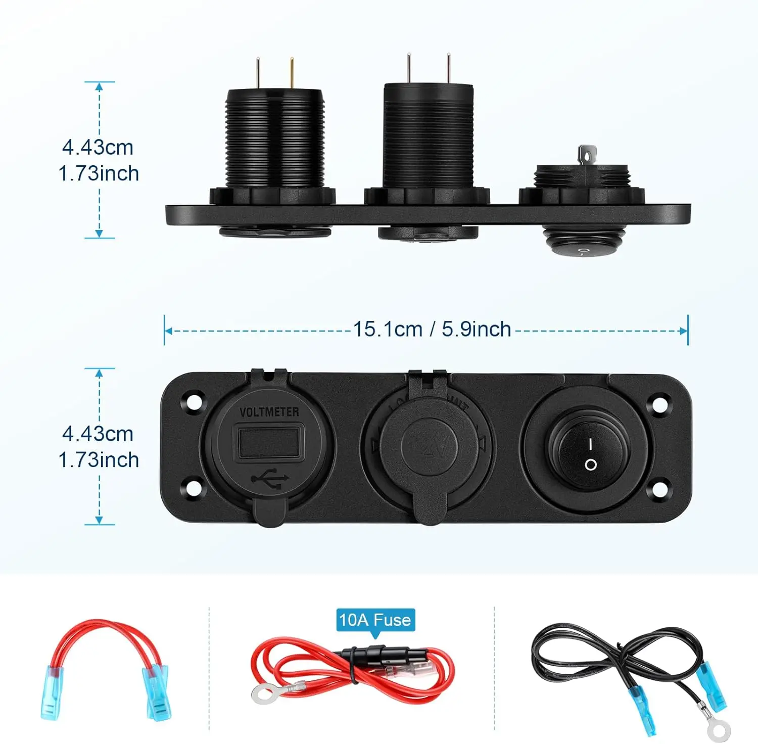 Водонепроницаемый QC3.0 + PD 54 Вт USB-разъем для автомобильного зарядного устройства