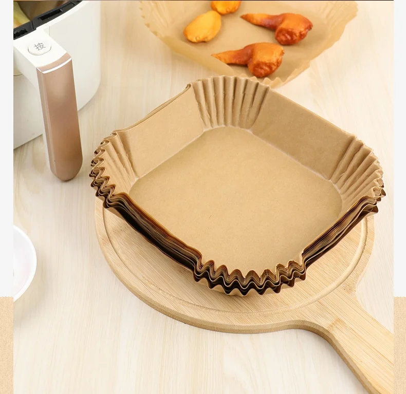 Rectangles Shape Non-Stick Air Fryer  Paper Liners  Oil-Proof and Water-Resistant Parchment Paper for Air Frying and Baking