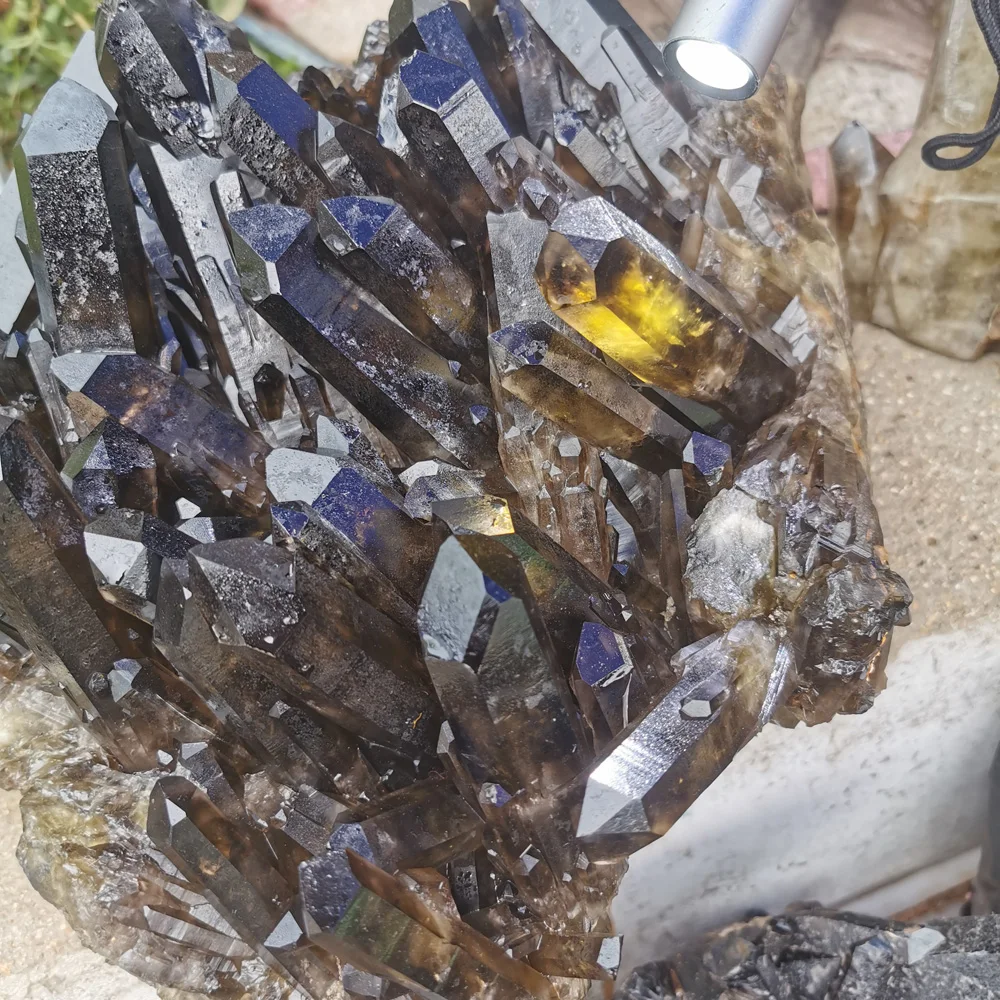 Wholesale large Citrine Smoky Quartz Cluster Natural Citrine Cluster For Decoration