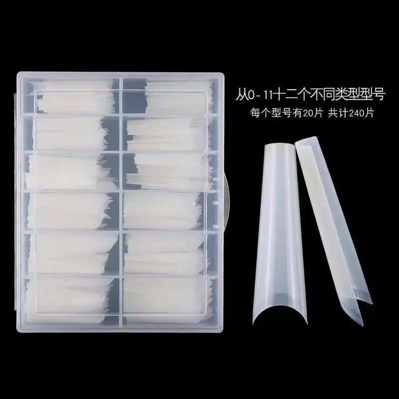 XXL no C curve coffin Shape Tips for Acrylic False Nail Extra Long coffin Nail Tips