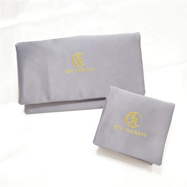 Chuanghua Customize Gray Envelope Satin Bag Dust Cover Satin Bags Purse Satin Clothing Bag Silk Envelop Packaging