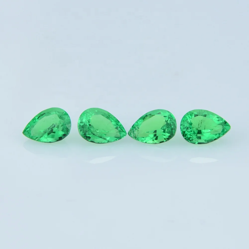 New Pear Shape Precious Synthetic Emerald Stone