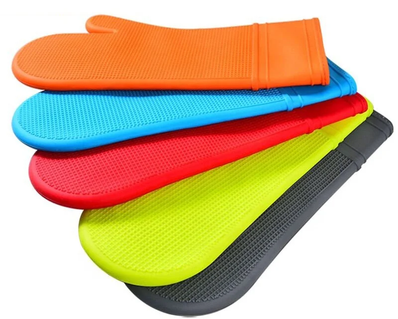 Kitchen Cooking Gloves Microwave Oven Non-slip Mitt Heat Resistant Silicone Gloves for Cooking Baking BBQ