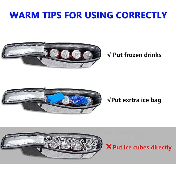 Golf Cooler Bag Insulated 6 Pack Can 2 Bottle Wine Coolers Soft Golf Cooler Bag with Adjustable Shoulder Strap