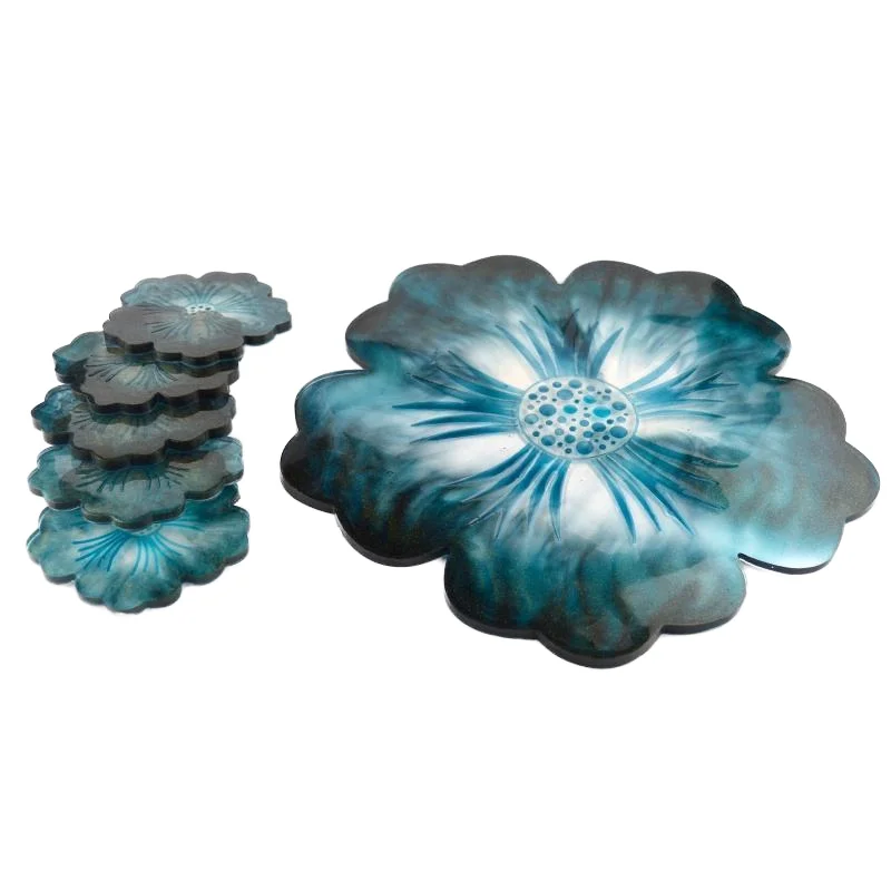 Flower Shape Silicone Resin Cup Mat Molds DIY Custom Sakura Coaster Silicon Moulds