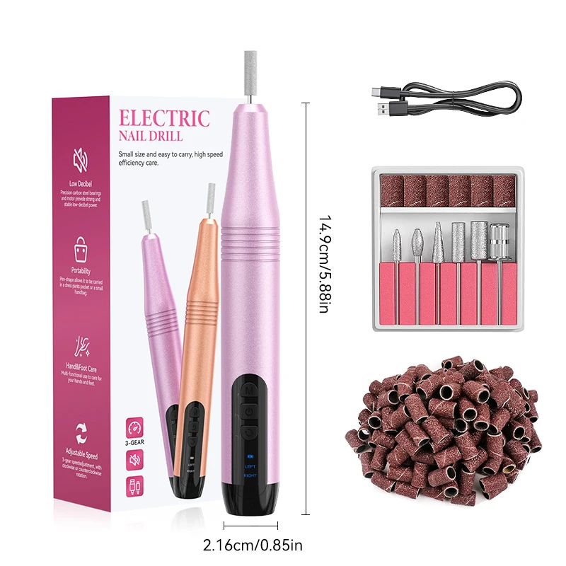 FB08 Factory Price Coreless Handpiece Nail Drill Wireless Nail Drill Manicure Pedicure High Quality Ceramic Nail Drill Bits