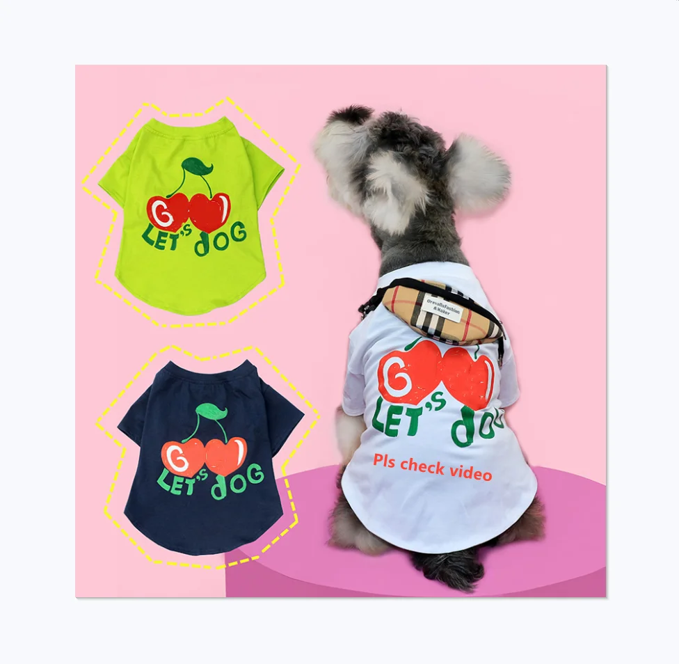 Luxury brand printed pet clothes summer comfortable and breathable dog T shirt