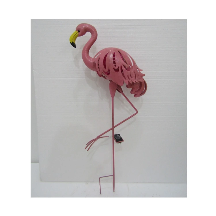 Garden Decor Pink Flamingo Ornaments Metal Bird Sculpture Garden Ornaments Cast Iron Garden Ornaments Outdoor Decorative