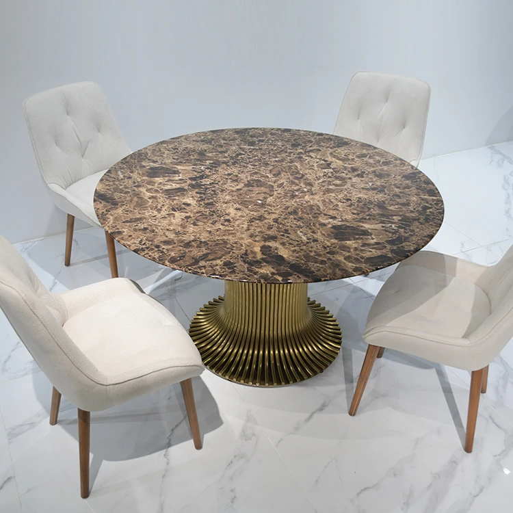 Competitive Price Rotating Chinese Dining Table Classic Round Marble Dining Table Set