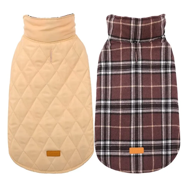 Cozy Waterproof Windproof Reversible Dog Vest Winter Coat  Dog Jacket Warm Dog Apparel