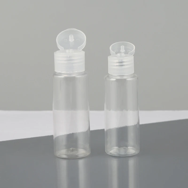 New product transparent plastic bottle with flip cap customized size mini plastic bottles wholesale