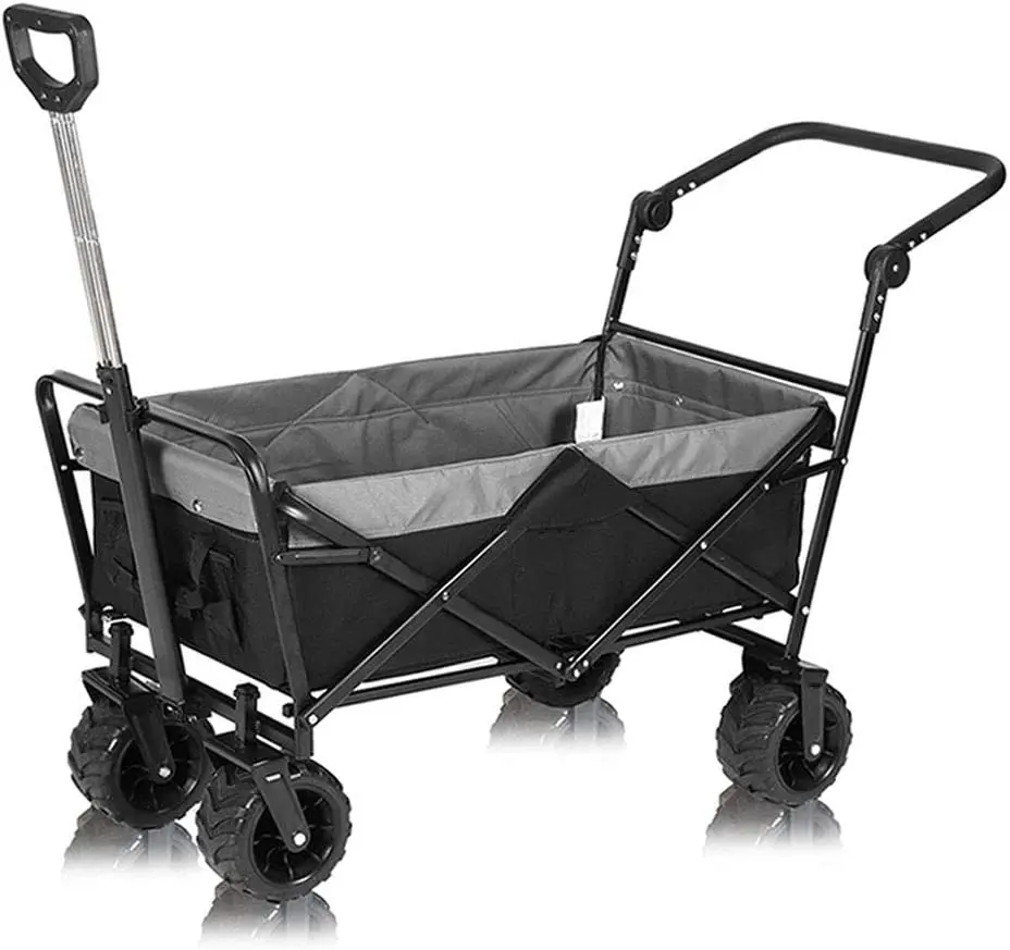 Garden Trolley Folding Wagon Collapsible Utility Trolley with Lining for Convenient and compact storage