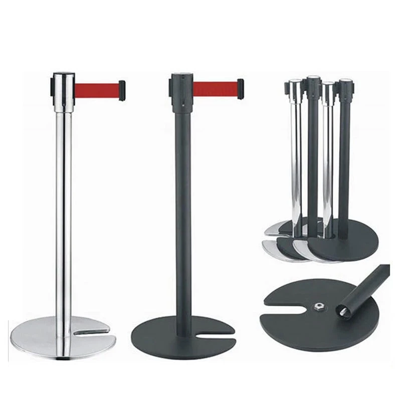 Post crowd control barrier rope stand stainless steel retractable belt for sale