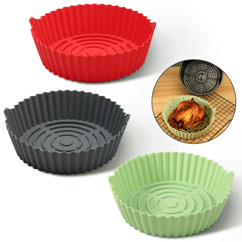 Custom Food Grade Designed Heat Resistant Non-stick Reusable Silicone Air Fryer Liners