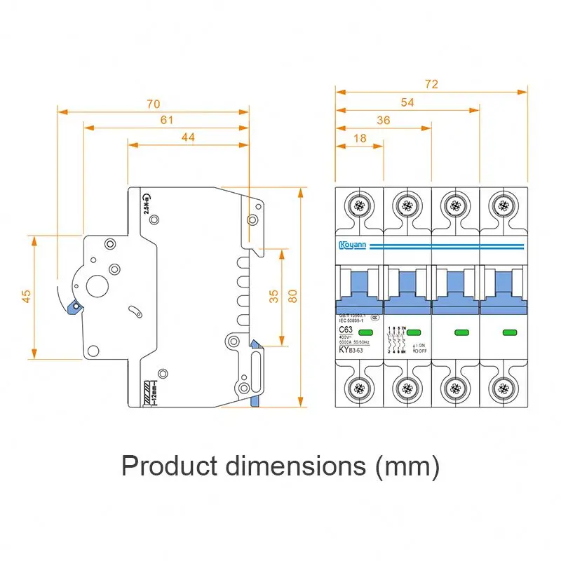 MCB Miniature Circuit Breaker Circuit Breaker 16A Mini Mcb MCB Switch