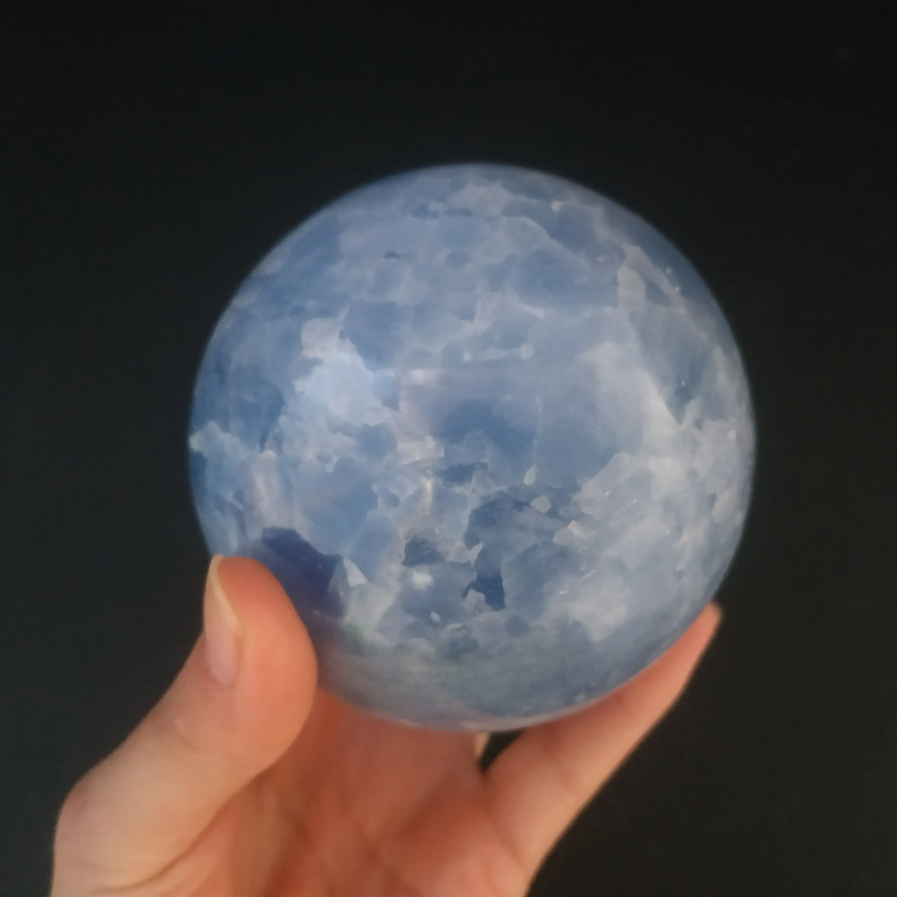 Wholesale crystal sphere ball Folk Crafts Healing Stones Natural Blue Calcite Crystal Quartz Ball Spheres for healing decor
