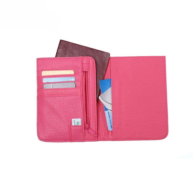 Travelsky custom credit id card holder PU leather passport holder cover for travel