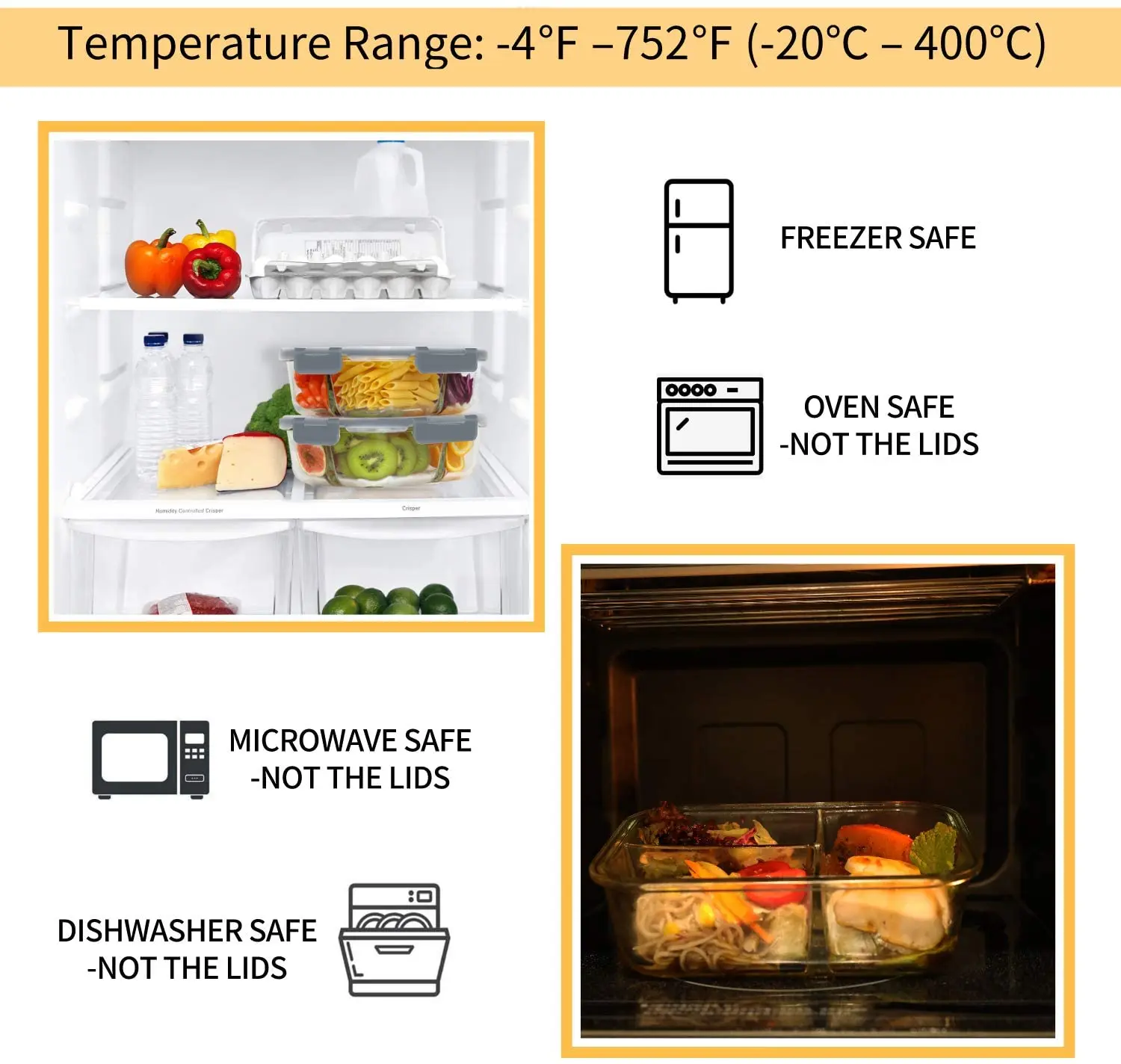 8 Pack Glass Meal Prep Containers 3 Compartment Glass Food Storage Containers with Lids Airtight Glass Lunch Boxe