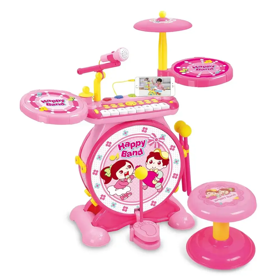 Children Educational Musical Instrument Toys Piano Drum Kit Toy Plastic Drum Set for Kids