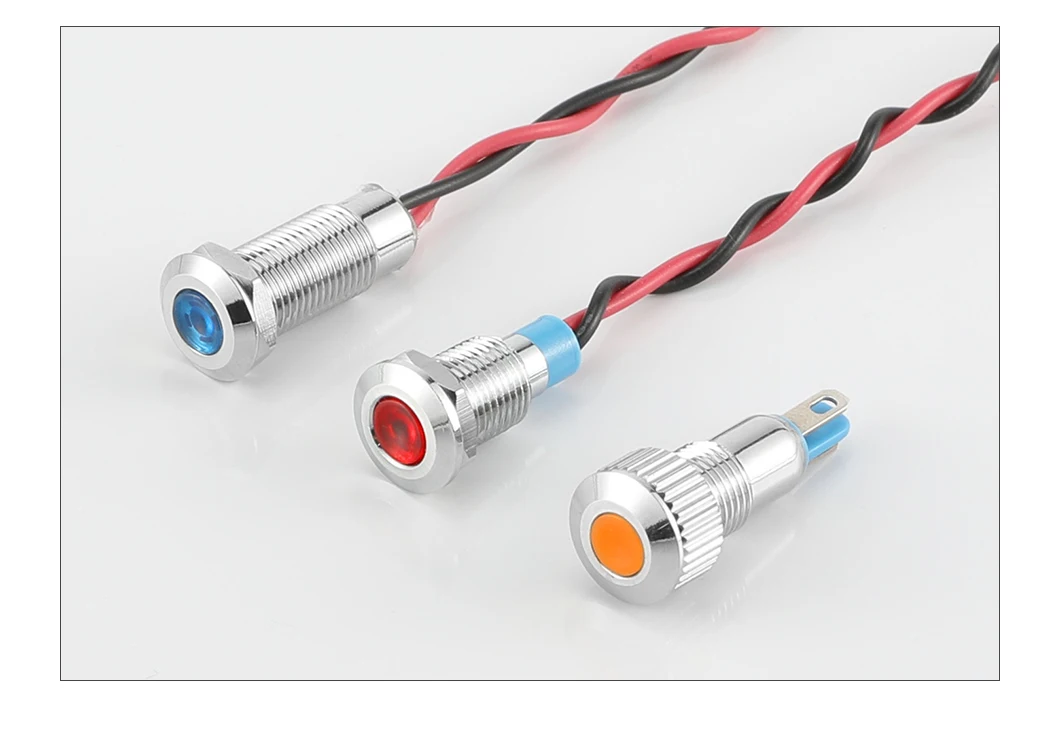 10mm 2pin Waterproof Signal Pilot Lamp metal led mechanics works lamp