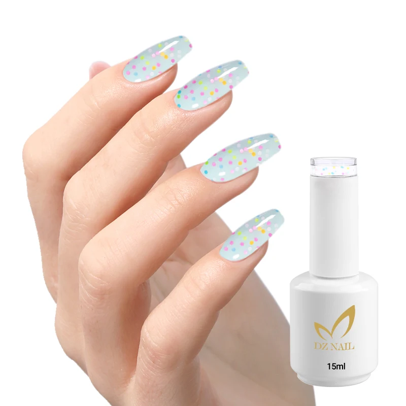 Custom Logo Nail Sequins acrylic powder glitter semi-permanent Gel Top Coat