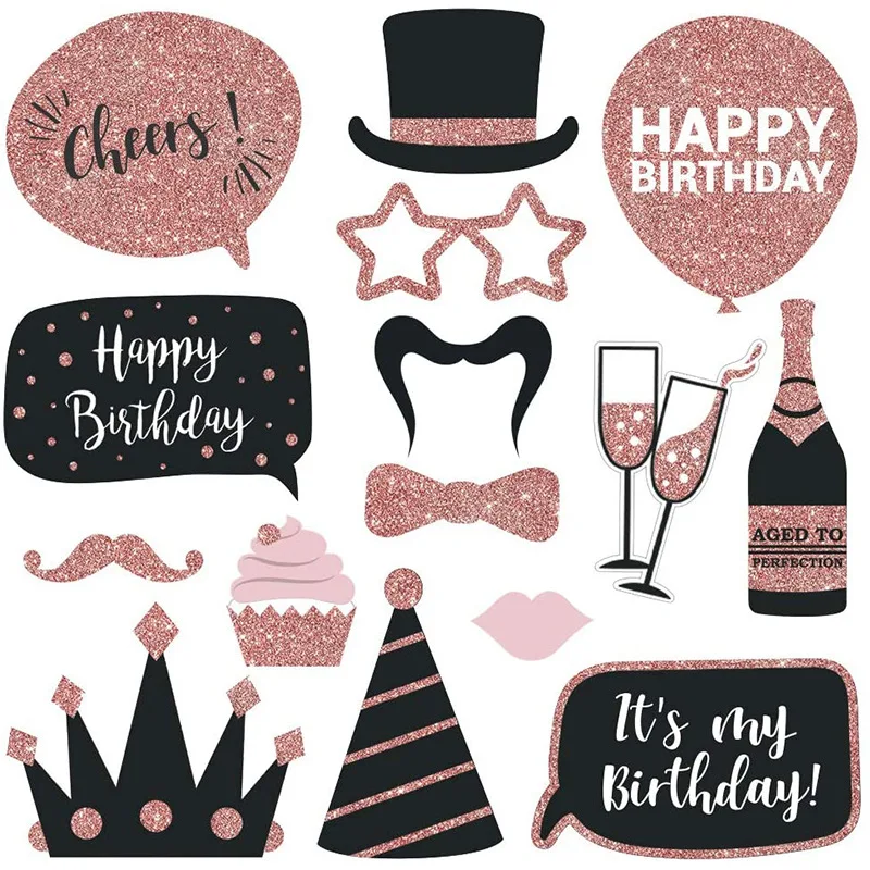 Its my birthday girl birthday party decoration rose golden onion powder birthday funny Photo Props