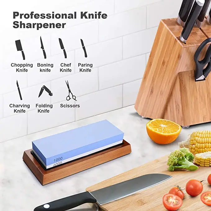 Blue White Double-Sided 1000/6000 Corundum Whetstone Diamond Material Petroleum Stone Sharpening Steel Electric Tool Kitchen Use