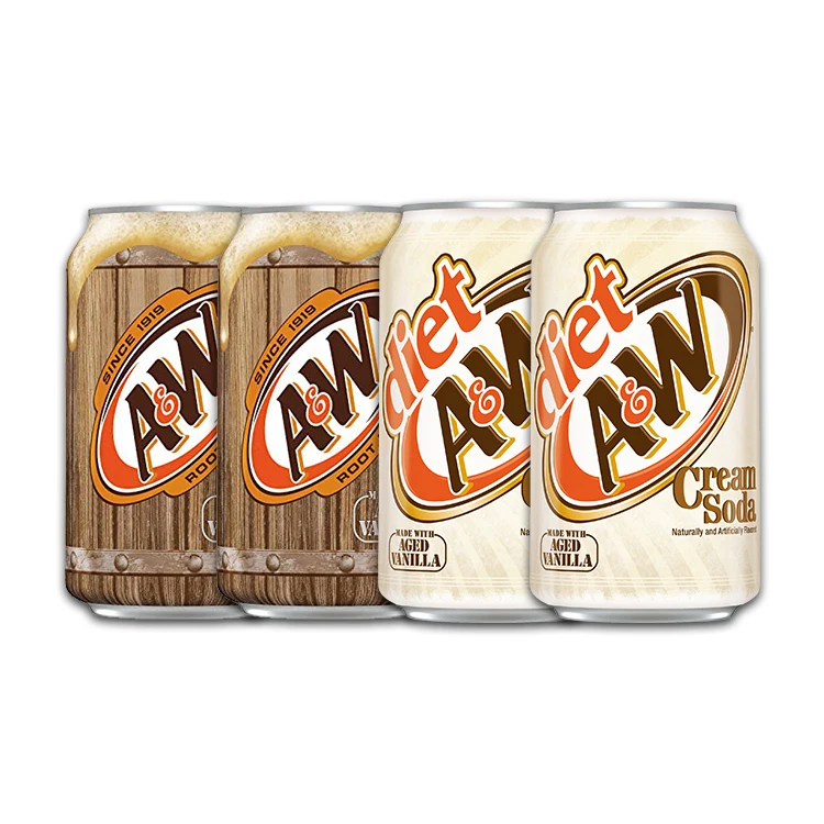 A&W Beer Soda Cans , 12 fl oz cans, 12 pack