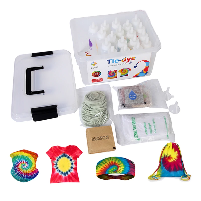 tie dye kit for kids 18 colors abric Non-Toxic Funny Creative Fashion Tie Dye Kit For Fabric Cotton Silk