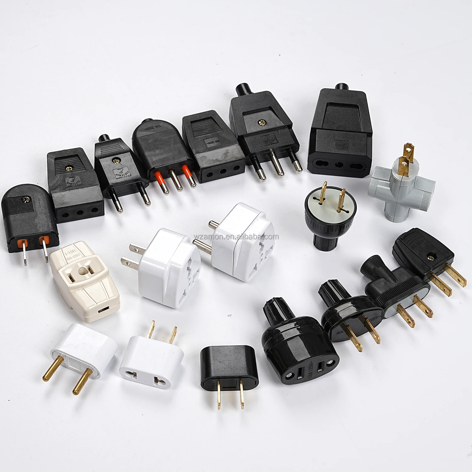 90 degree Black Orange Enchufe flat 2 pin foldable power plug ajustable gris clavijas y enchufes adjustable electric