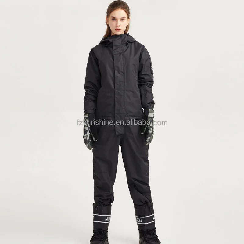 OEM wholesale fashion padded hooded waterproof windproof snowboard ski jacket ski overalls womens