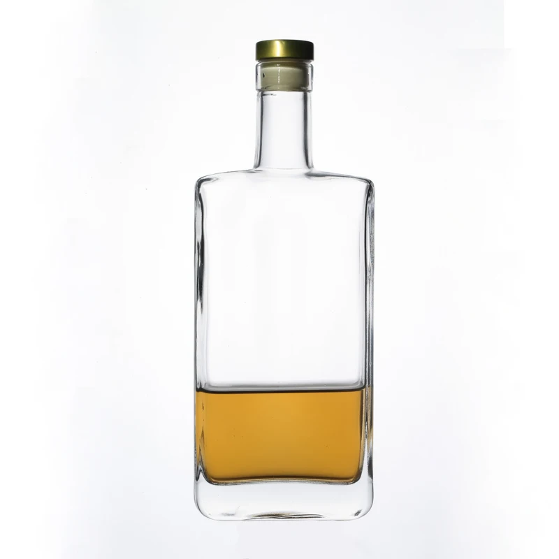 Glassware Factory Manufacture Bulk Sale Customizable Flat Glass Bottles with Lids