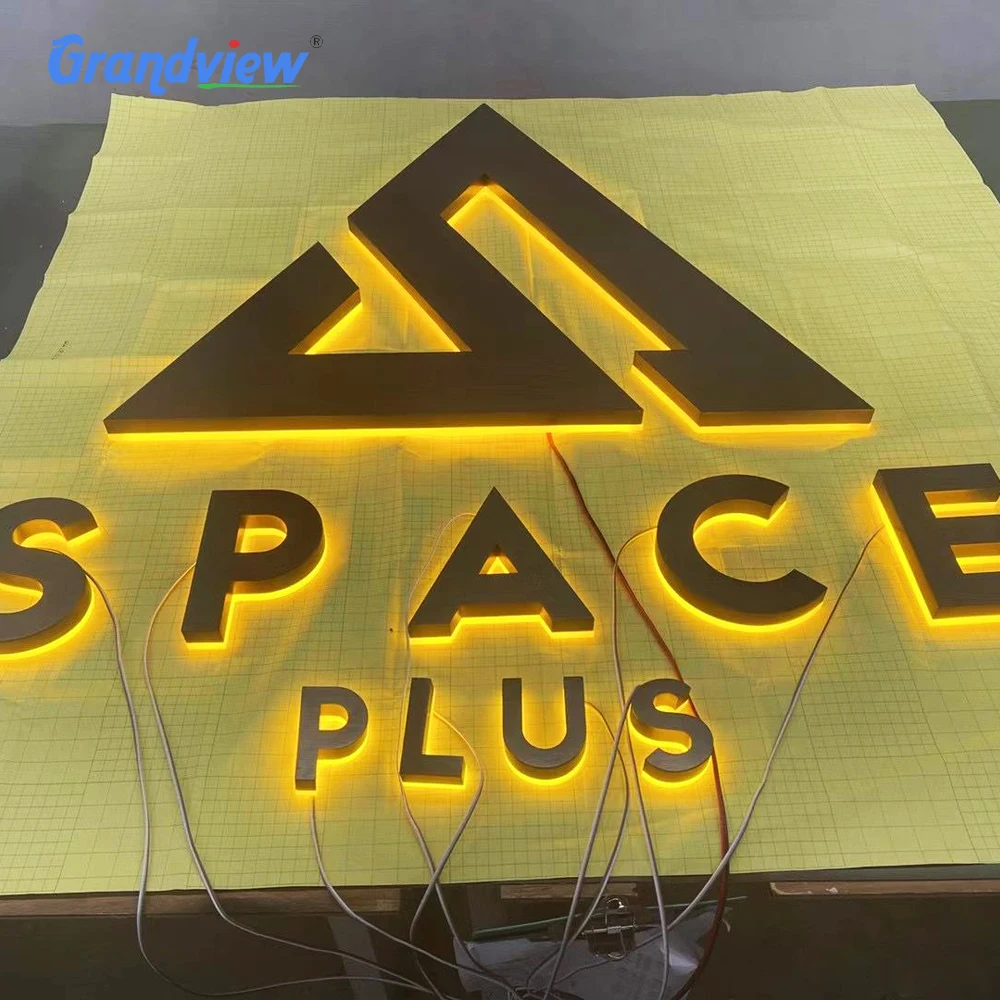 Metal back lit letter sign for decoration light number metal sign led acrylic channel letter signs