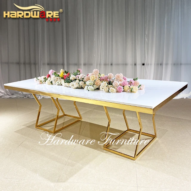 Wholesale New Design Modern Metal Legs Luxury White Mdf Table For Wedding