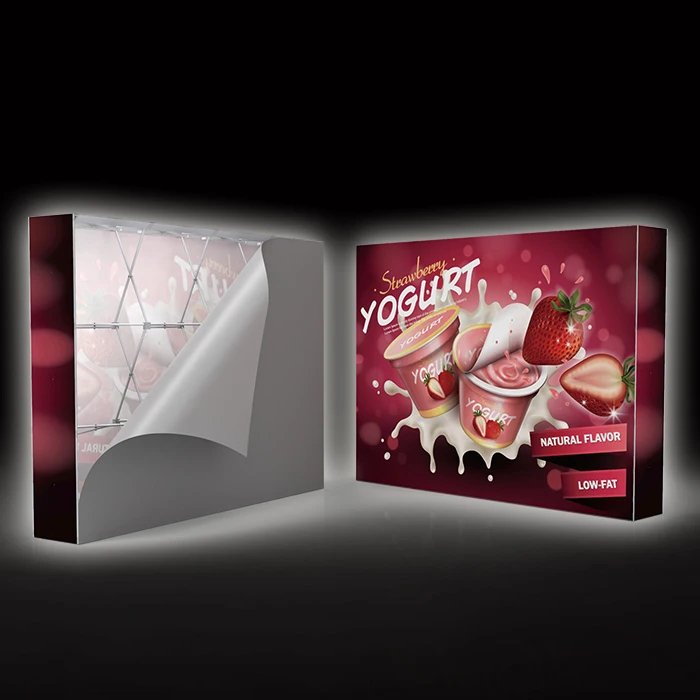 Advertising Tradeshow exhibition booth display tension fabric backdrop SEG pop up led backlit light box