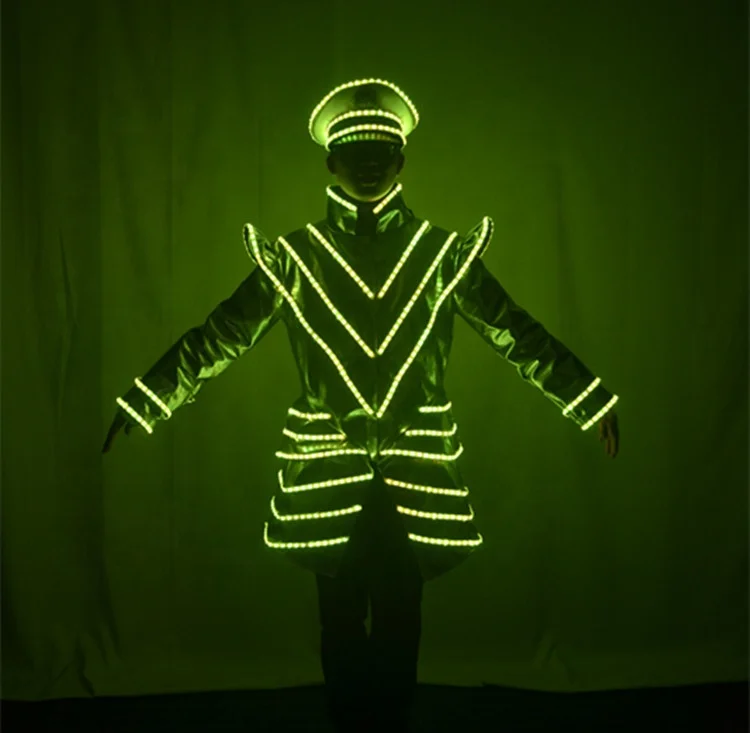 Full Color LED Performance Outfits Luminous costumes  Tron dance LED Light Costume