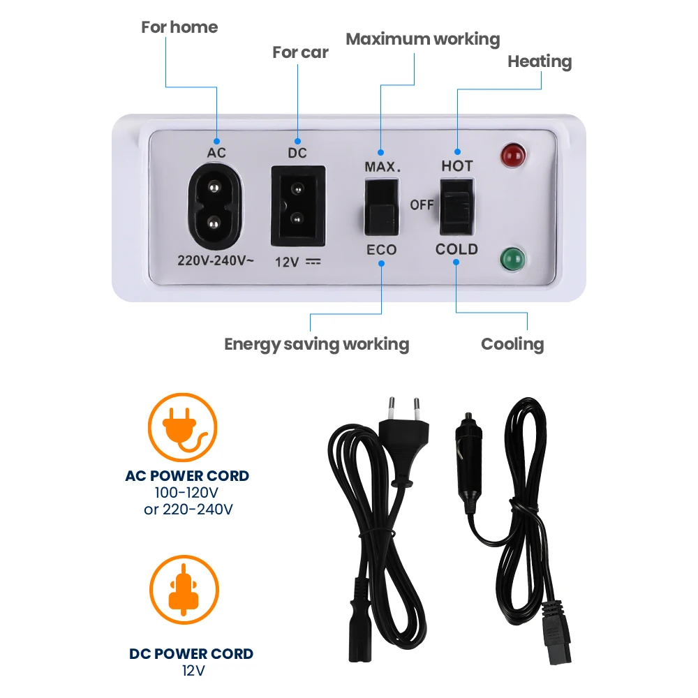 20l Portable Car Fridge Cooling Heating Quiet Energy Saving Dual Use For Camping And Home Use