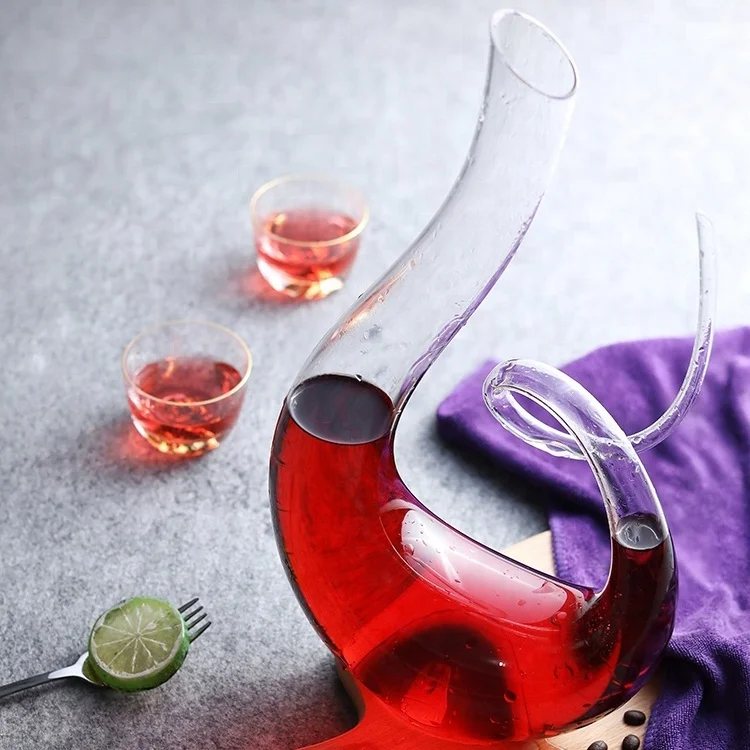 Decanter Custom Gift Handmade High Borosilicate Wine Bottle Glass Red Glass Shot Clear Bulk Goods Safe Package CROWN Cap