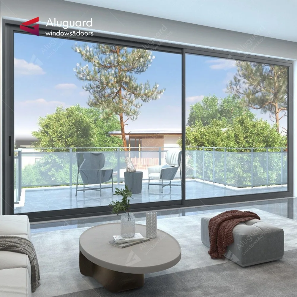 Auto sliding doors with infrared sensor opening europe black aluminium sliding door glass 3 panels curtain wall sliding door