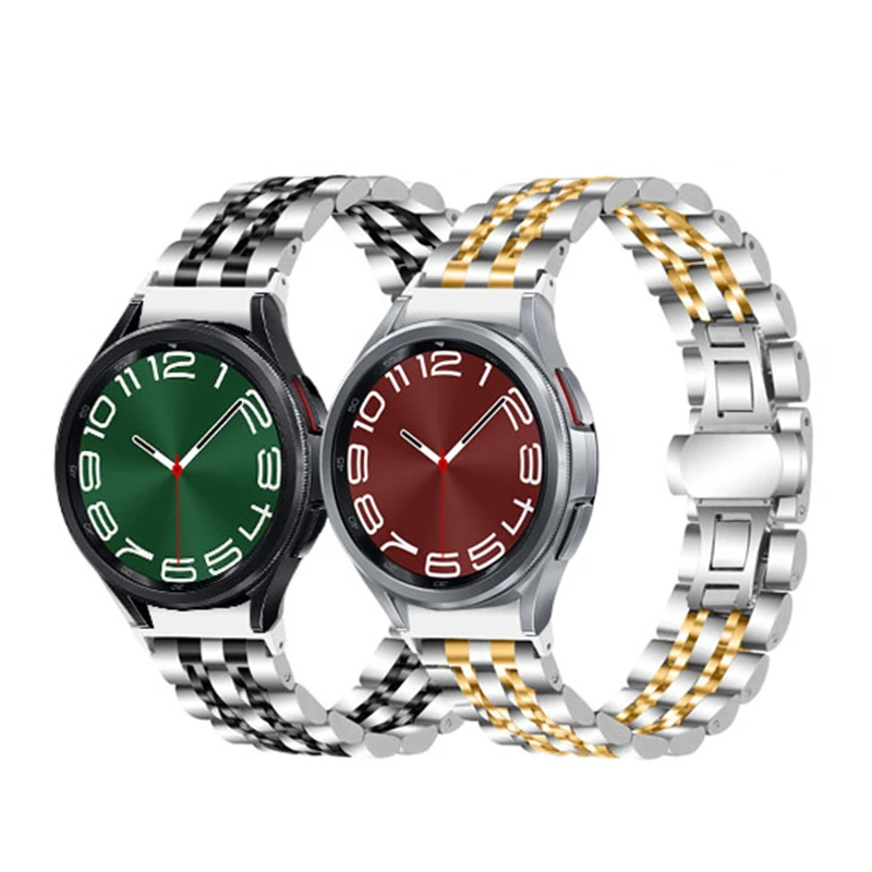 Luxury Stainless Steel Straps for Galaxy Watch 6 Classic 47mm 43mm Metal Replacement Straps for Galaxy Watch 4 5 44mm 40mm 5pro