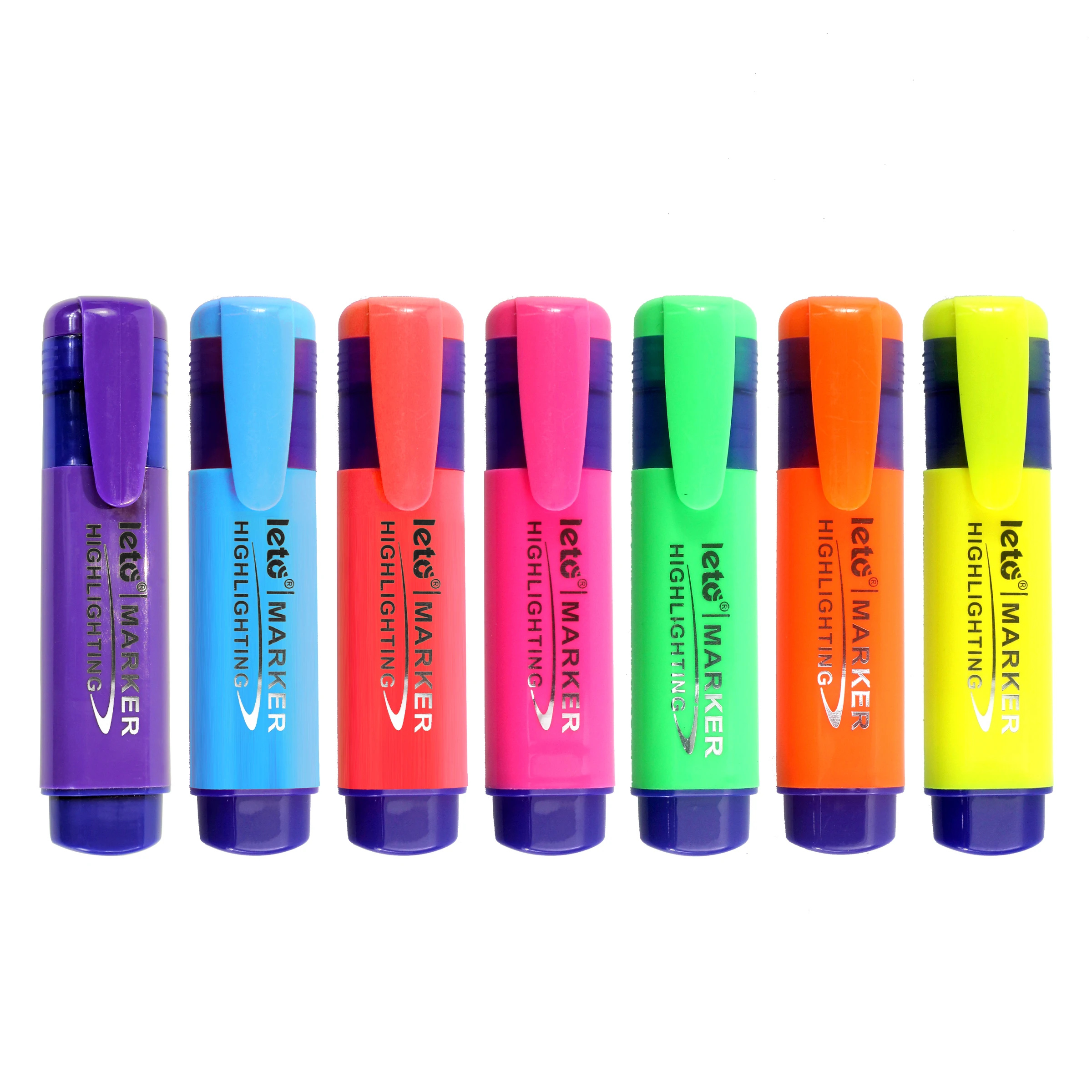Hot Selling School Stationery Custom Logo Highlighter Marker Pen Set Non-toxic Single Head Highlighter Pen Set