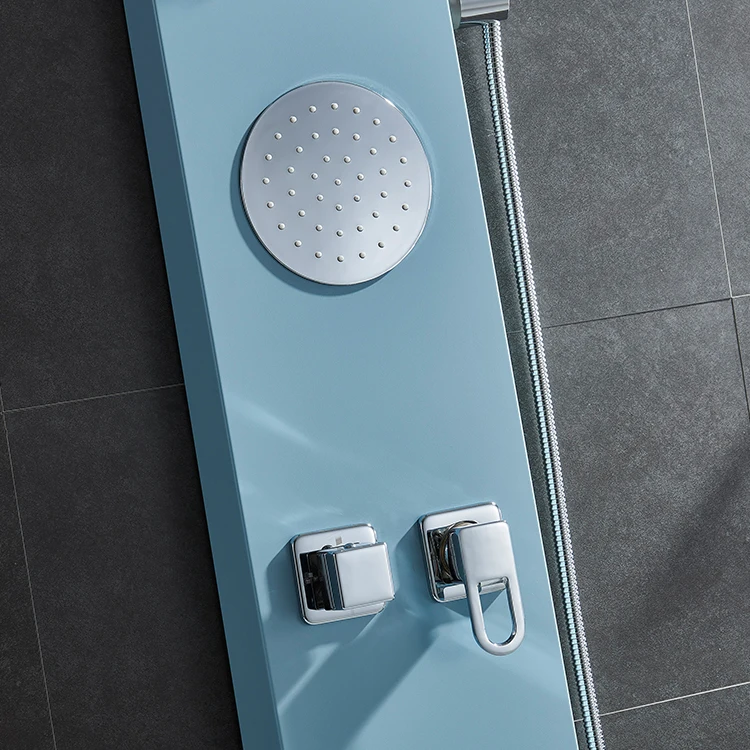 2024 Wall Mounted Multi Function Massage Bathroom Shower Panel Tower System Waterfall Rain Shower Faucet Set Spa With Jets