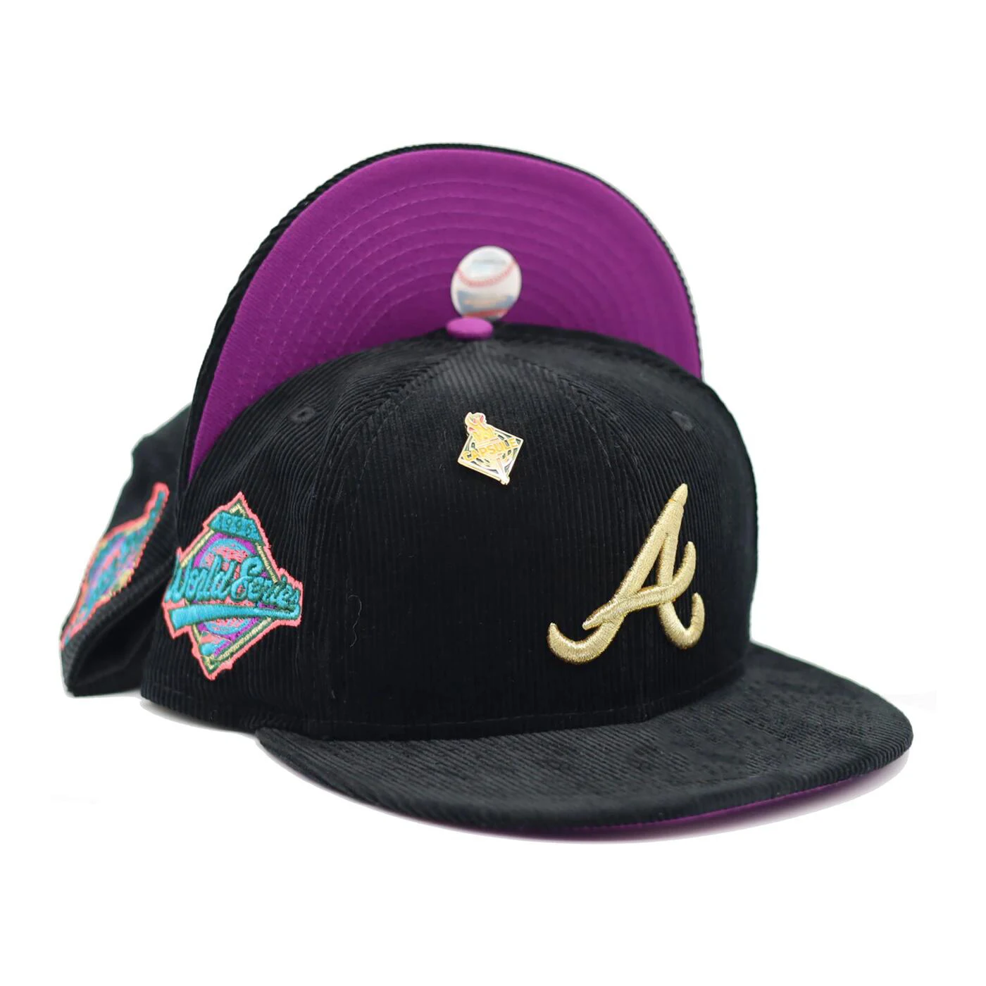 Wholesale New style gorras era corduroy fitted hat Sports Caps 3D embroidery Custom  Flat Brim Snapback Basketball Hats for men