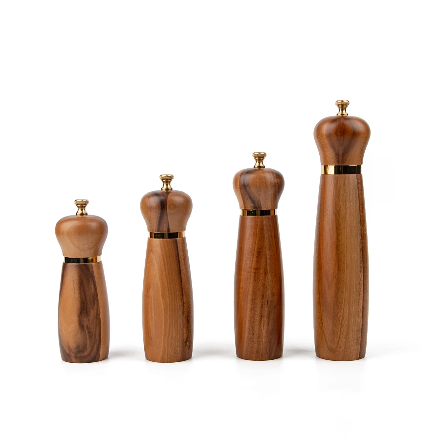 Hot Selling Acacia Wooden Kitchenware Salt and Pepper Mill Spice Grinder for Kitchenware Sealing Use