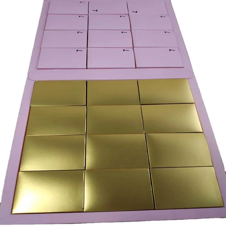 Custom logo surprise  jewlery box packaging paper Cosmetic chocolate candle Christmas advent calender calendar box 12 days