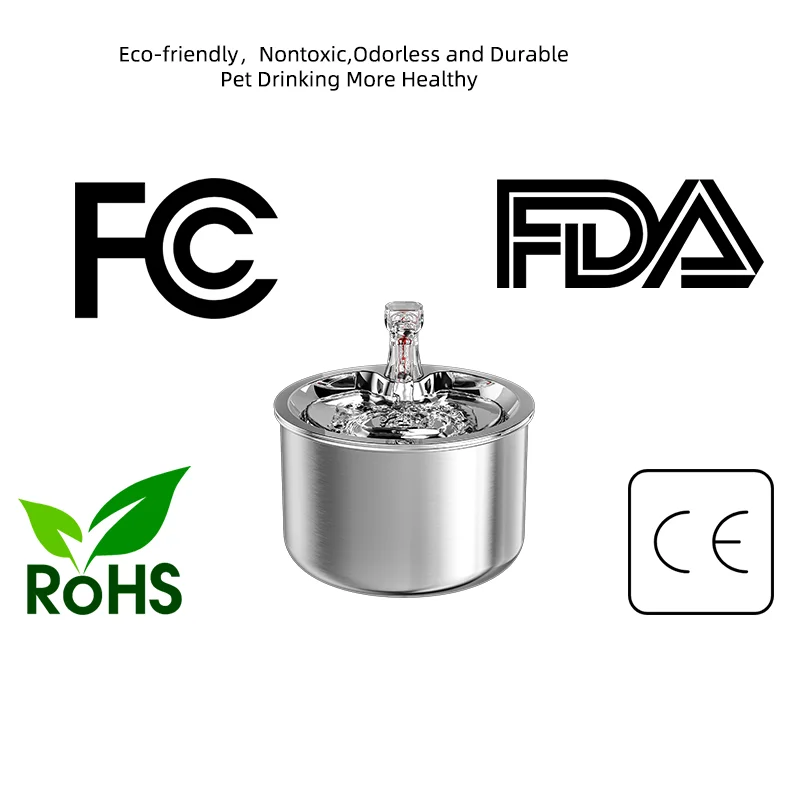 2022 New LED Light  Pet Water Fountain Stainless Steel  Cat And Dog Water Fountain