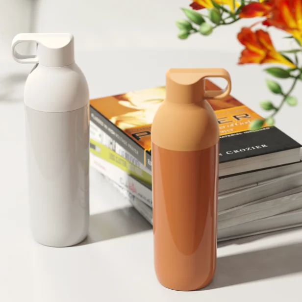 2023 new design Vacuum Insulated Water Bottle With Straw 2 Lids, Stainless Steel Wide Mouth Water Flask Keep Drinks Hot and Cold