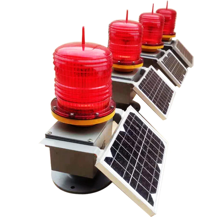 Solar Beacon High Building Led Aircraft Warning Light Outdoor Wall Mounted Flashing Aviation Obstruction Lights For Tower