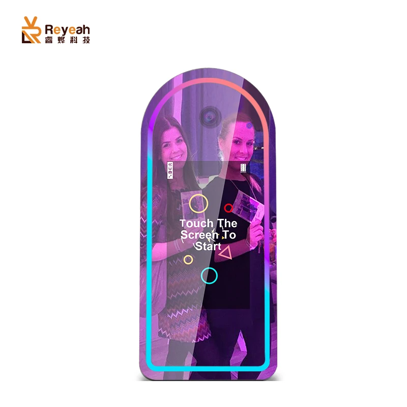 2024 Party Automatic Selfie Mirror Photo Booth Machine Magic Mirror Led Frame With Camera And Printer