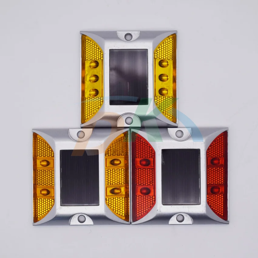 DEKE Solar road stud LED cat eye warning light for traffic safety roadway emergency light